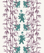 Creative Lab Amsterdam behang Eclectic Bamboo Purple Turquoise wallpaper detail