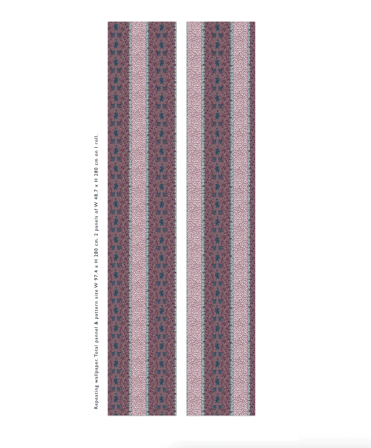 Creative Lab Amsterdam behang Eclectic Bamboo Ribbon Burgundy Wallpaper rolls