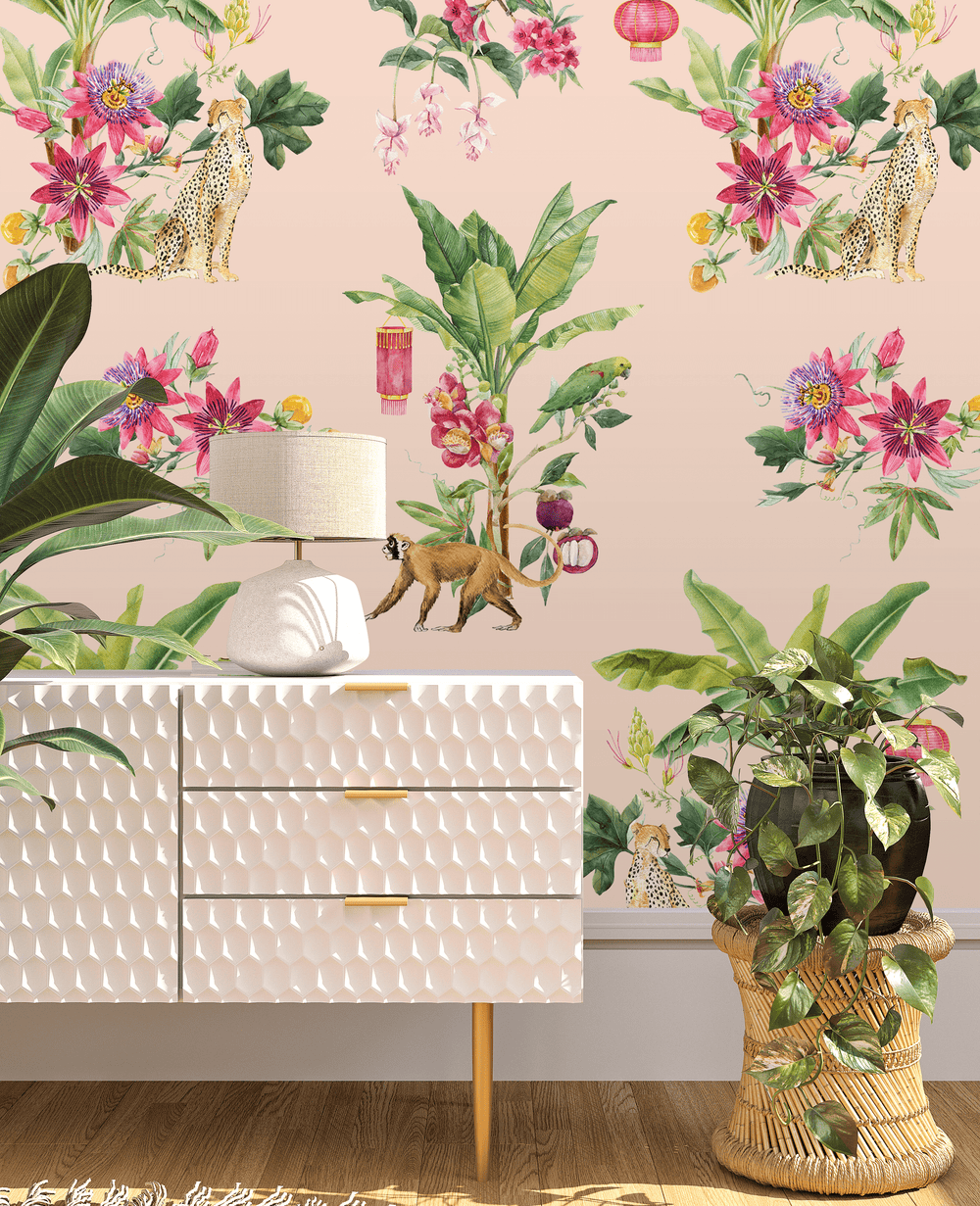 Floral Festival Pink Wallpaper