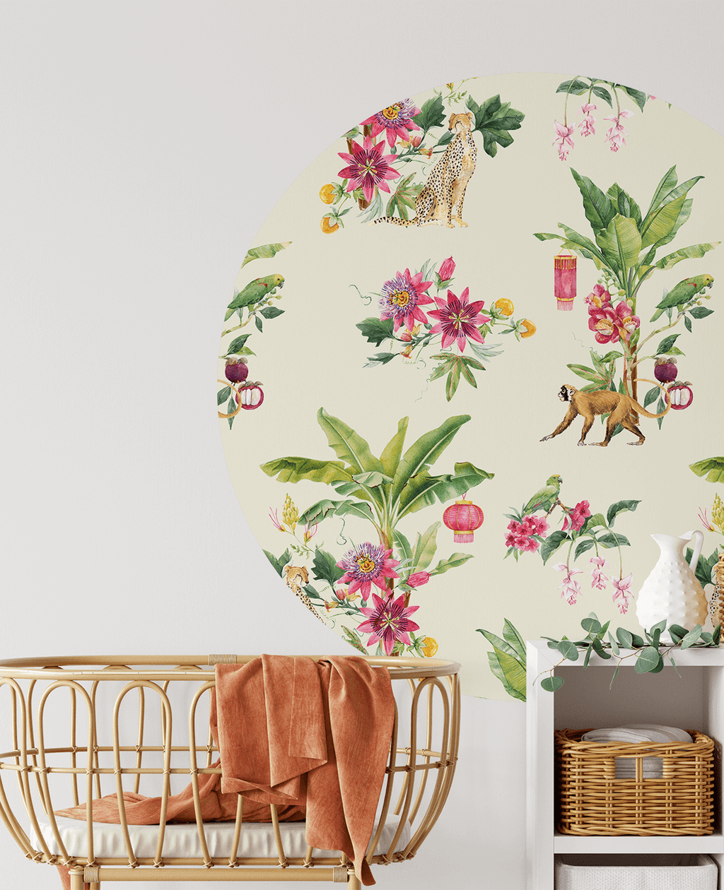 Creative Lab Amsterdam behang cirkel  Floral Festival Vanilla wallpaper circle