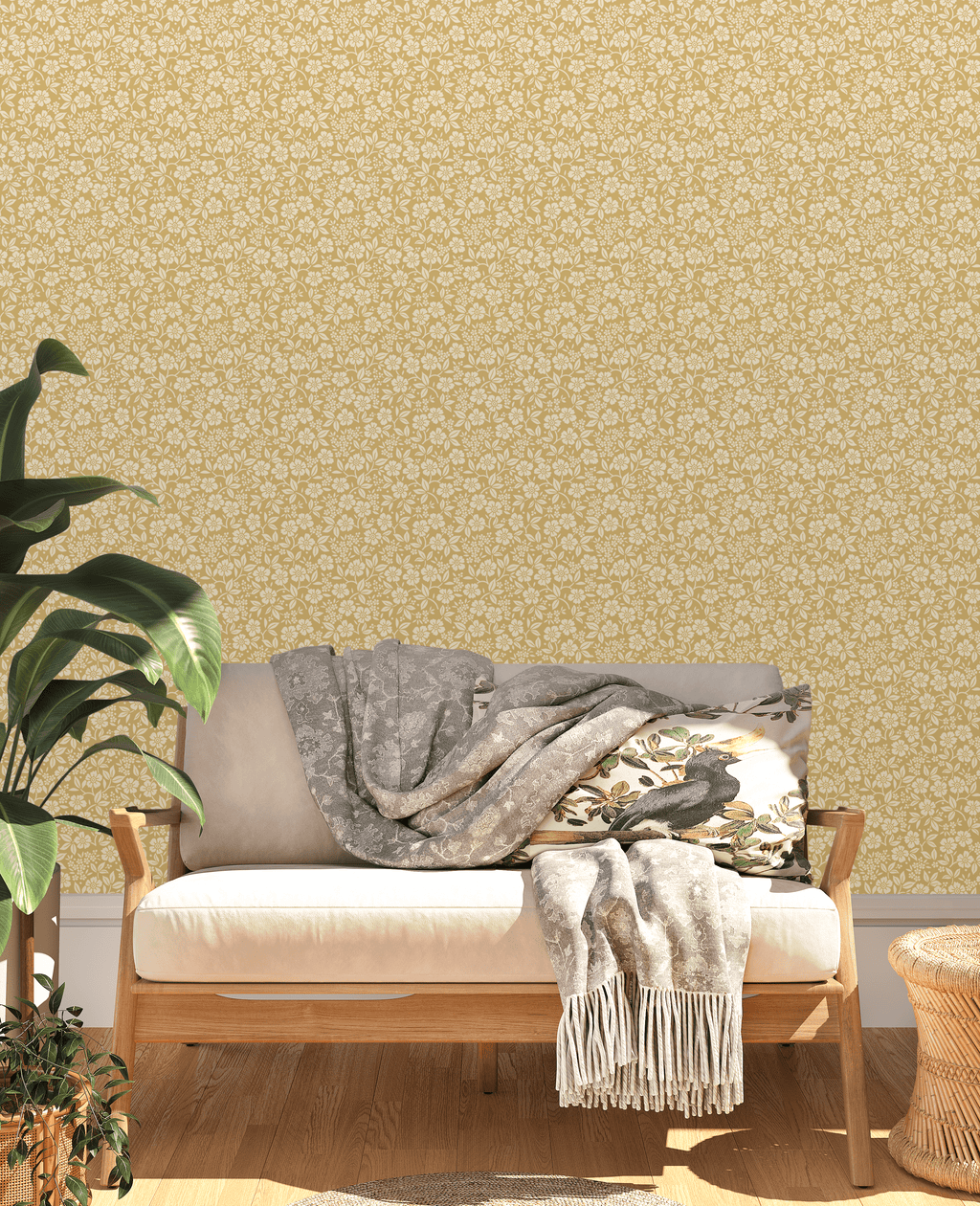 Creative Lab Amsterdam behang Flower Shower Yellow wallpaper 