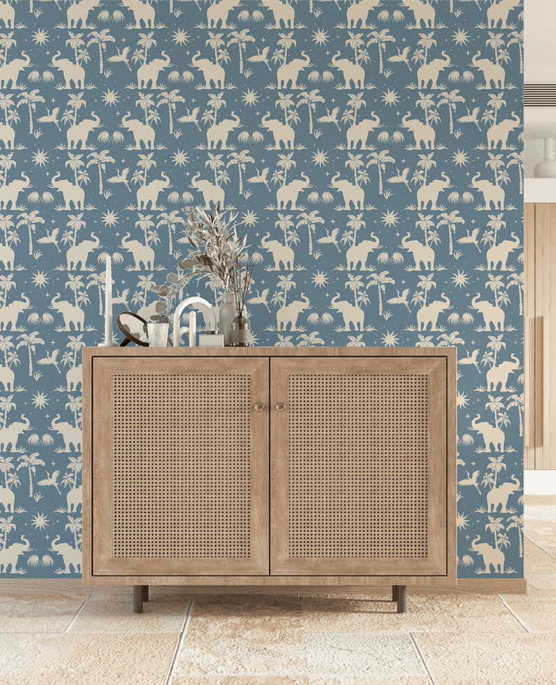 Creative Lab Amsterdam behang Generous Jungle Blue wallpaper