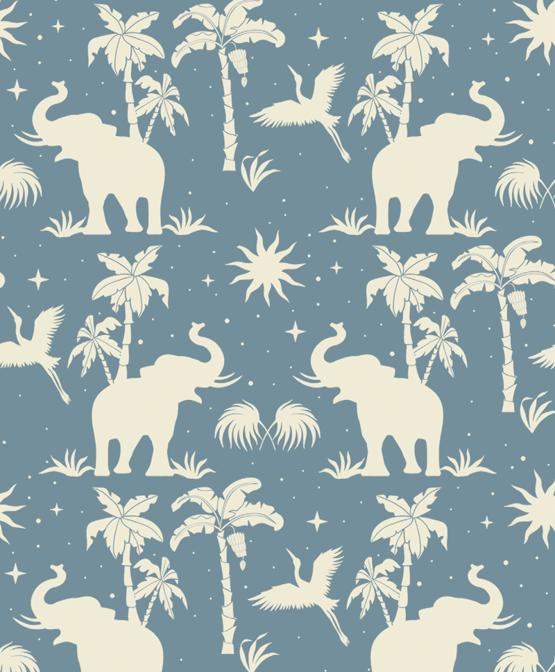 Creative Lab Amsterdam behang Generous Jungle Blue wallpaper detail