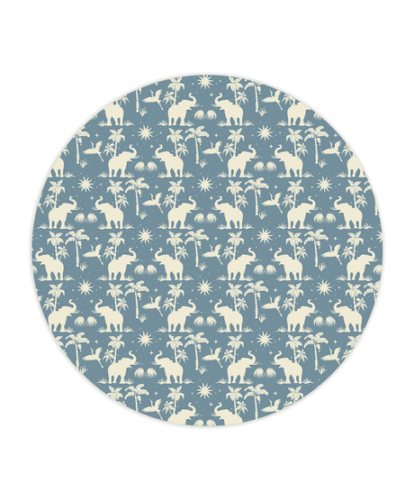 Creative Lab Amsterdam behang cirkel Generous Jungle Blue wallpaper circle