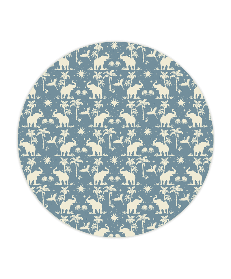 Creative Lab Amsterdam behang cirkel Generous Jungle Blue wallpaper circle