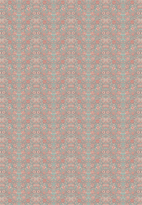 Creative Lab Amsterdam behang Indian Flower Turquoise wallpaper