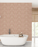 Creative Lab Amsterdam badkamer behang Indian Flower Pink bathroom wallpaper