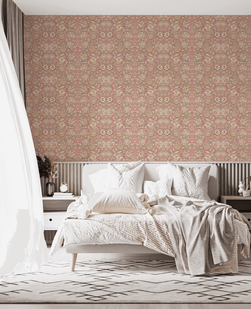 Creative Lab Amsterdam behang Indian Flower Pink wallpaper