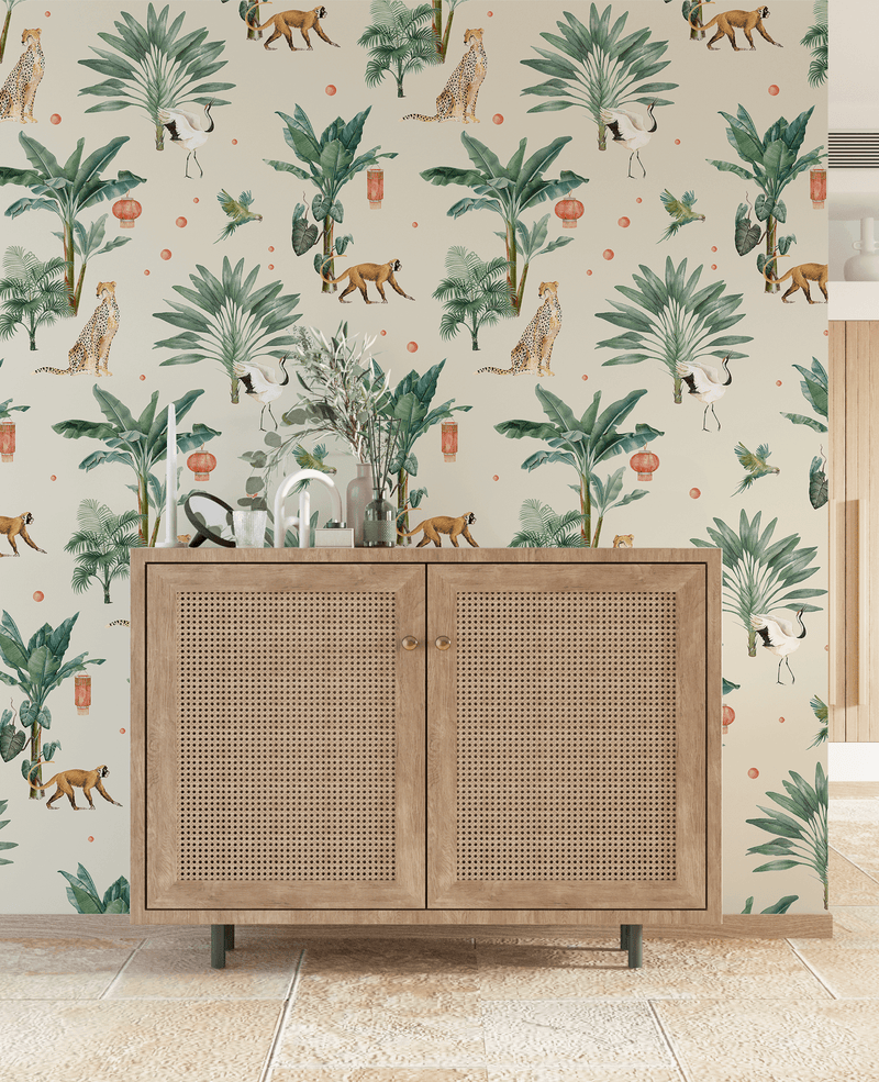 Creative Lab Amsterdam behang Lovely Bubbly Jungle Vanilla wallpaper