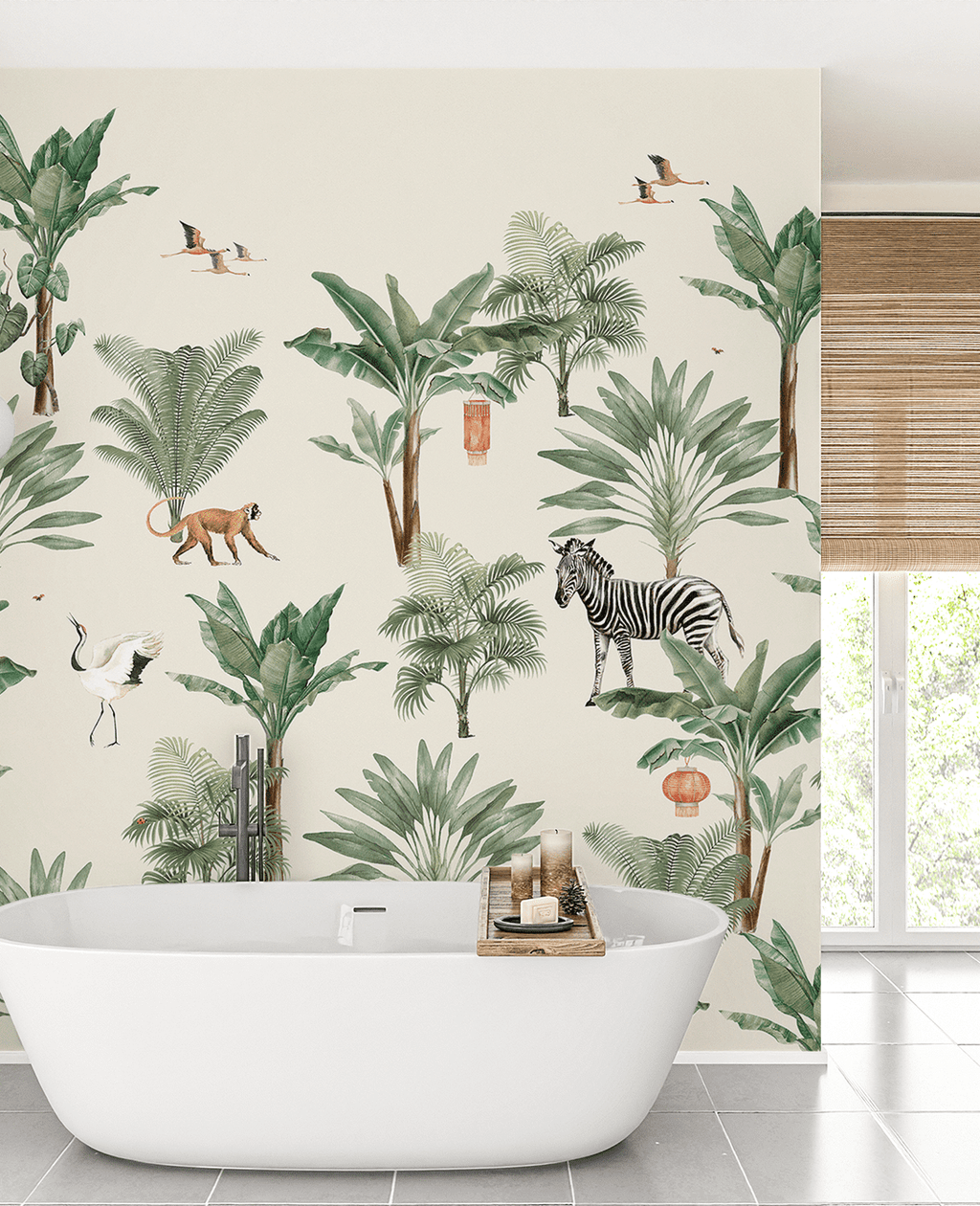 Creative Lab Amsterdam badkamer behang Lovely Jungle bathroom wallpaper