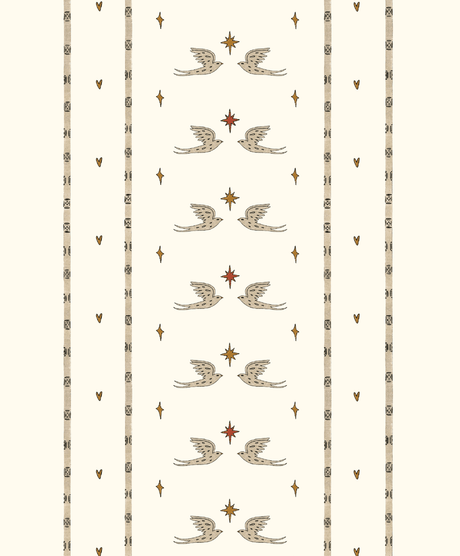 Creative Lab Amsterdam behang Lucky Pigeon Offwhite wallpaper detail