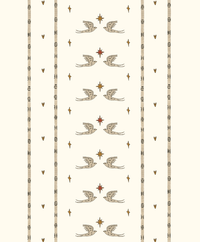 Creative Lab Amsterdam behang Lucky Pigeon Offwhite wallpaper detail