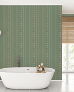 Creative Lab Amsterdam badkamer behang Lucky Pigeon Olive Green bathroom wallpaper