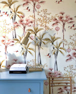 Oriental Flamingo Flight wallpaper by Creative Lab Amsterdam