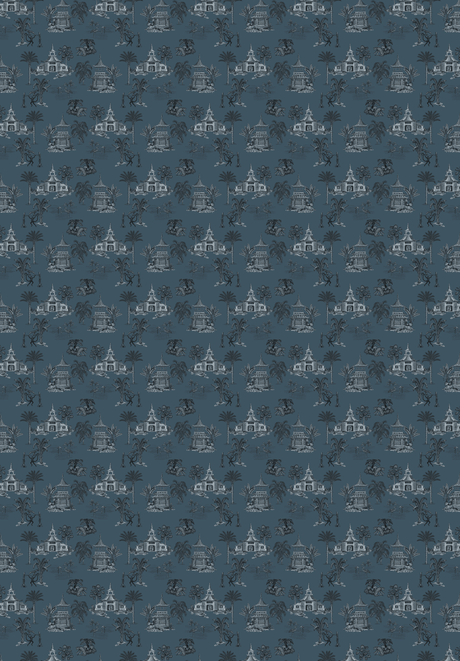 Creative Lab Amsterdam behang Oriental Teahouse Blues Blue Wallpaper