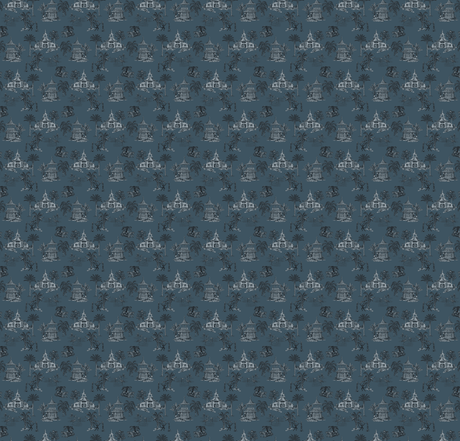 Creative Lab Amsterdam behang Oriental Teahouse Blues Blue Wallpaper