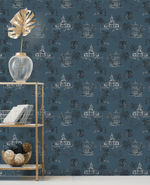 Creative Lab Amsterdam behang Oriental Teahouse Blues Blue Wallpaper