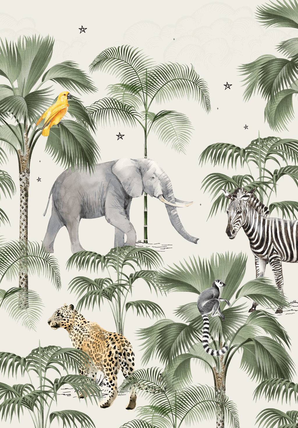 Creative Lab Amsterdam behang Palm Wildlife wallpaper