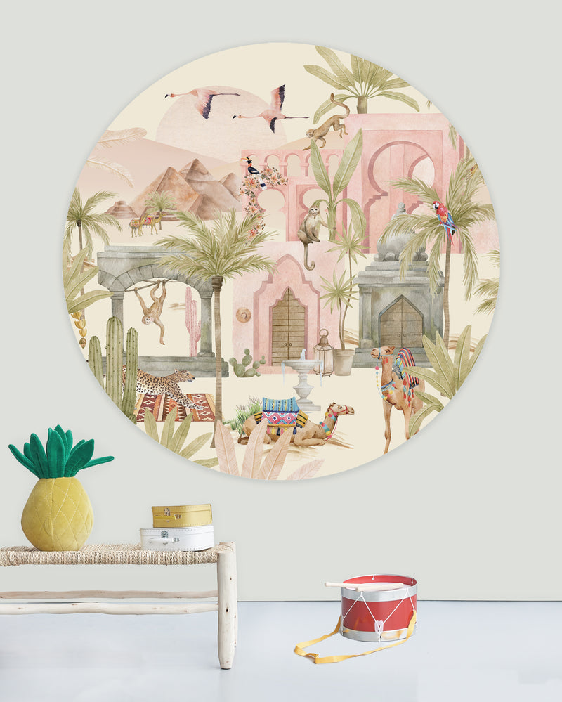 Creative Lab Amsterdam behang cirkel Pink Oasis Wallpaper Circle