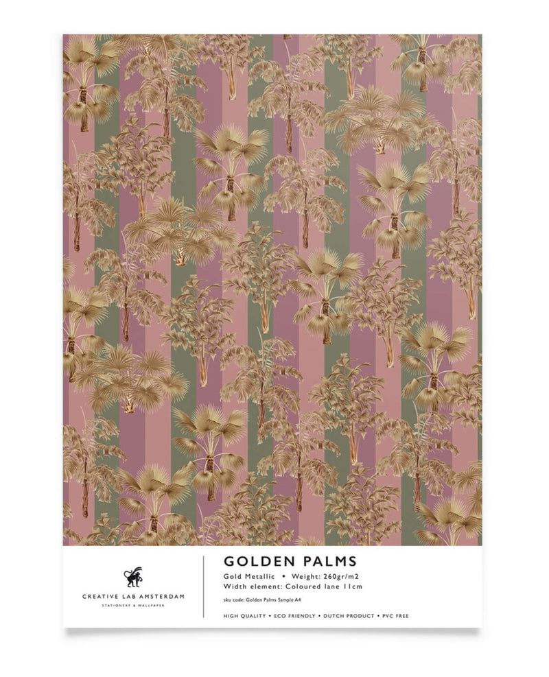 Creative Lab Amsterdam behang Golden Palms wallpaper sample