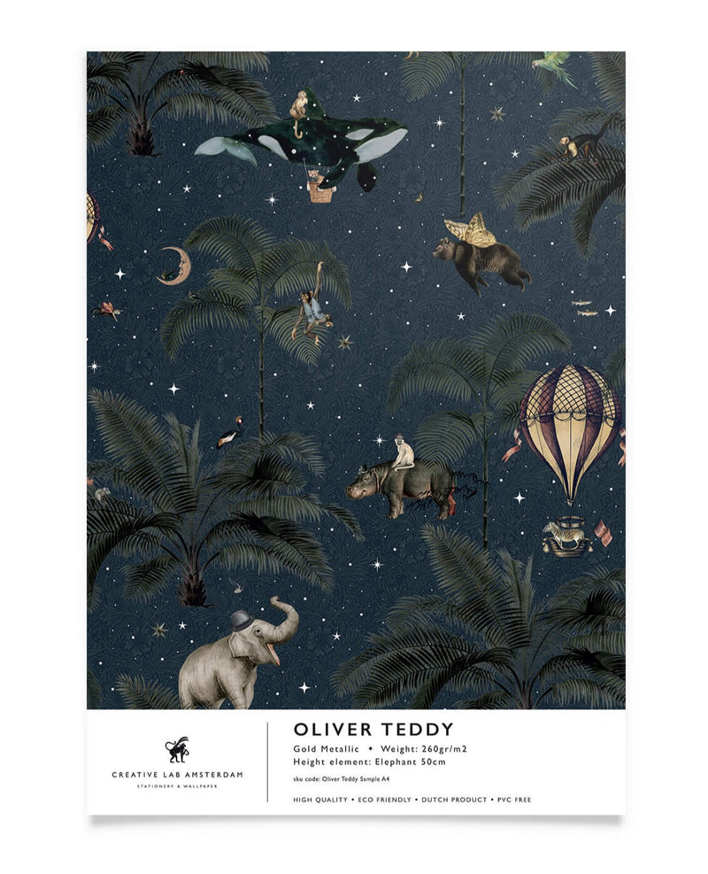 Creative Lab Amsterdam behang Oliver Teddy wallpaper sample