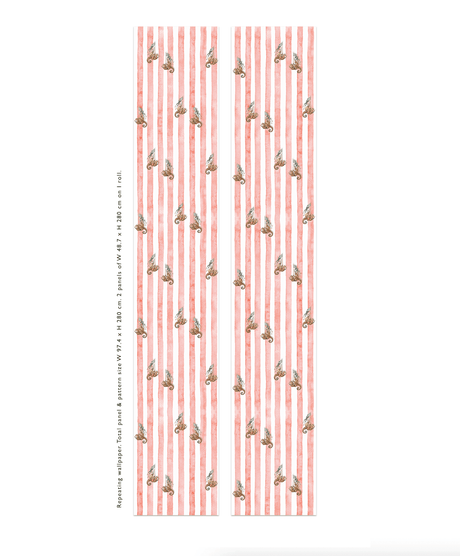Creative Lab Amsterdam behang Seahorse Riders Red Wallpaper rolls