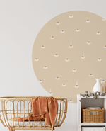 Creative Lab Amsterdam behangcirkel Sweet Camomile Soft Almond wallpaper circle