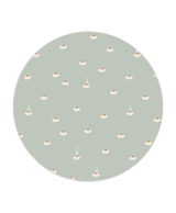 Creative Lab Amsterdam behang cirkel Sweet Camomile Green Light wallpaper circle