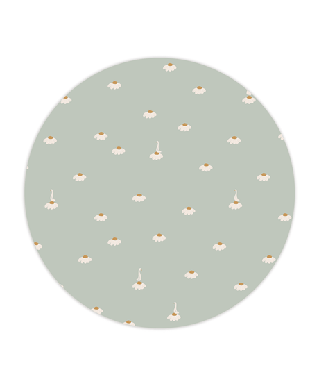 Creative Lab Amsterdam behang cirkel Sweet Camomile Green Light wallpaper circle