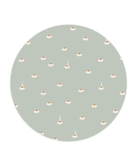 Creative Lab Amsterdam behang cirkel Sweet Camomile Green Light wallpaper circle