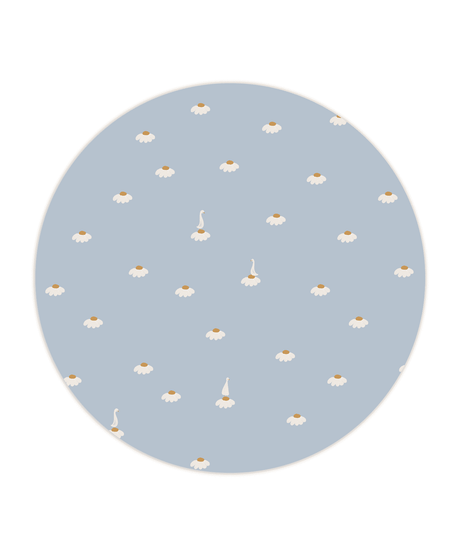 Creative Lab Amsterdam behang cirkel Sweet Camomile Sky Blue Wallpaper circle