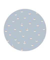 Creative Lab Amsterdam behang cirkel Sweet Camomile Sky Blue Wallpaper circle