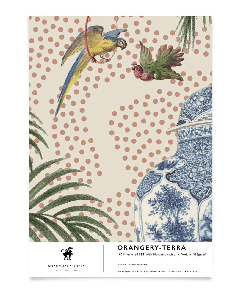 Orangery Terra Wallpaper Sample