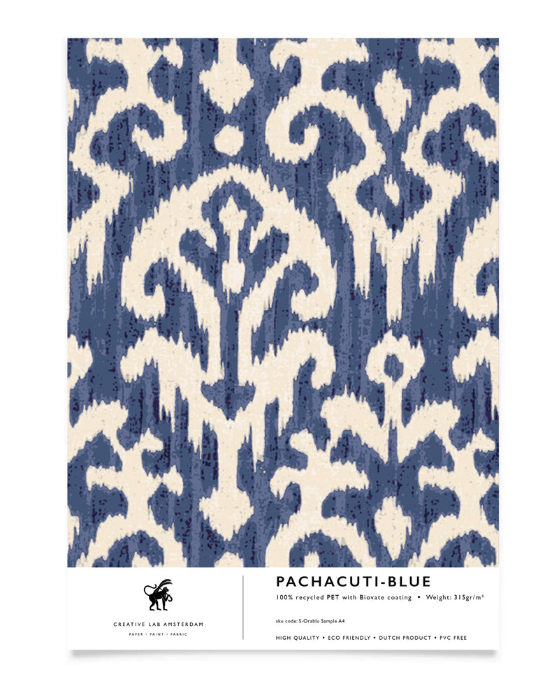Pachacuti Blue Behang Sample