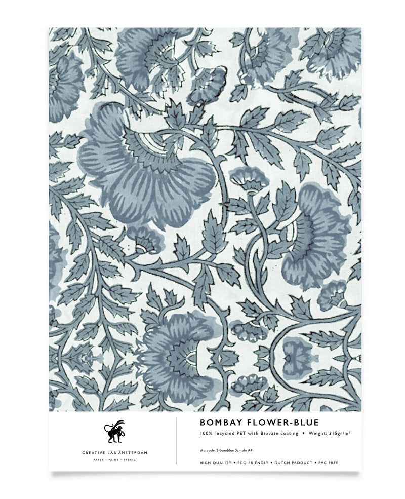 Bombay Flower Blue Behang Sample