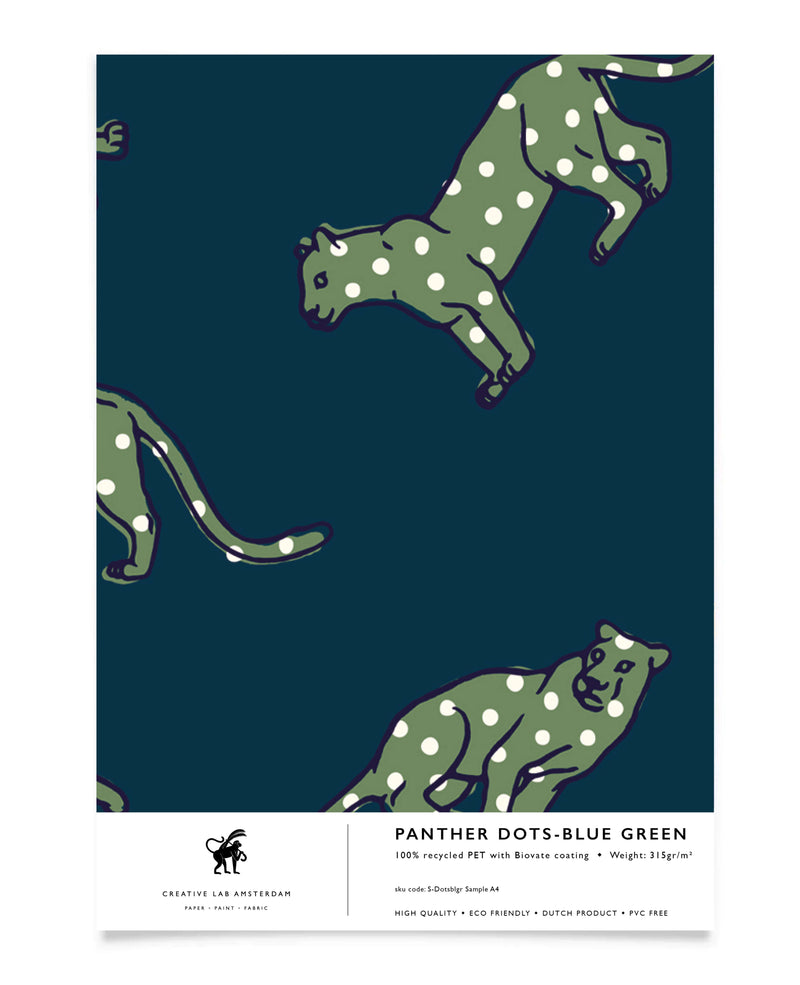 Panther Dots Blue/Green Wallpaper Sample