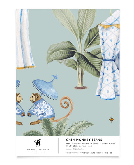 Chin Monkey Jeans Wallpaper Sample