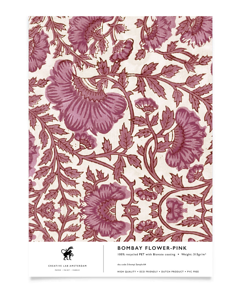 Bombay Flower Pink Behang Sample