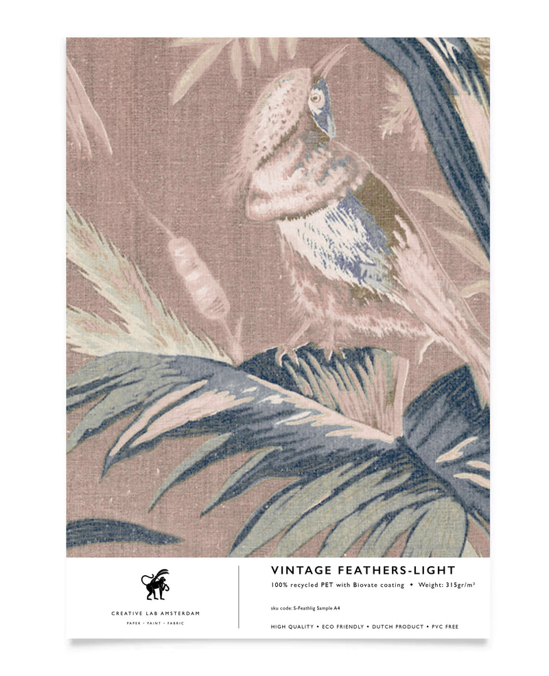 Vintage Feathers Light Behang Sample