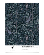 Woodland Blue Behang Sample