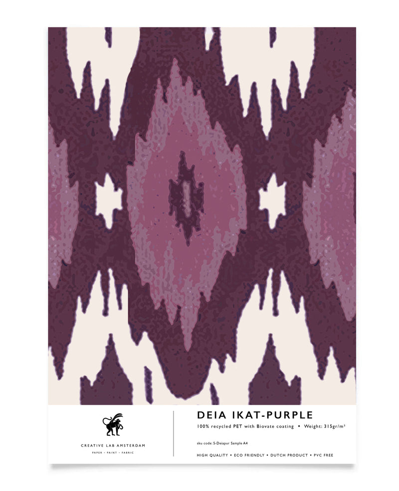 Deia Ikat Purple Wallpaper Sample