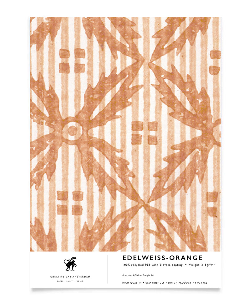 Edelweiss Orange Behang Sample