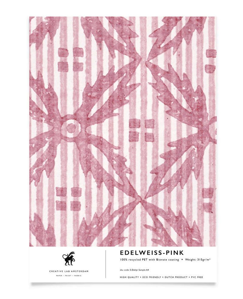 Edelweiss Pink Behang Sample