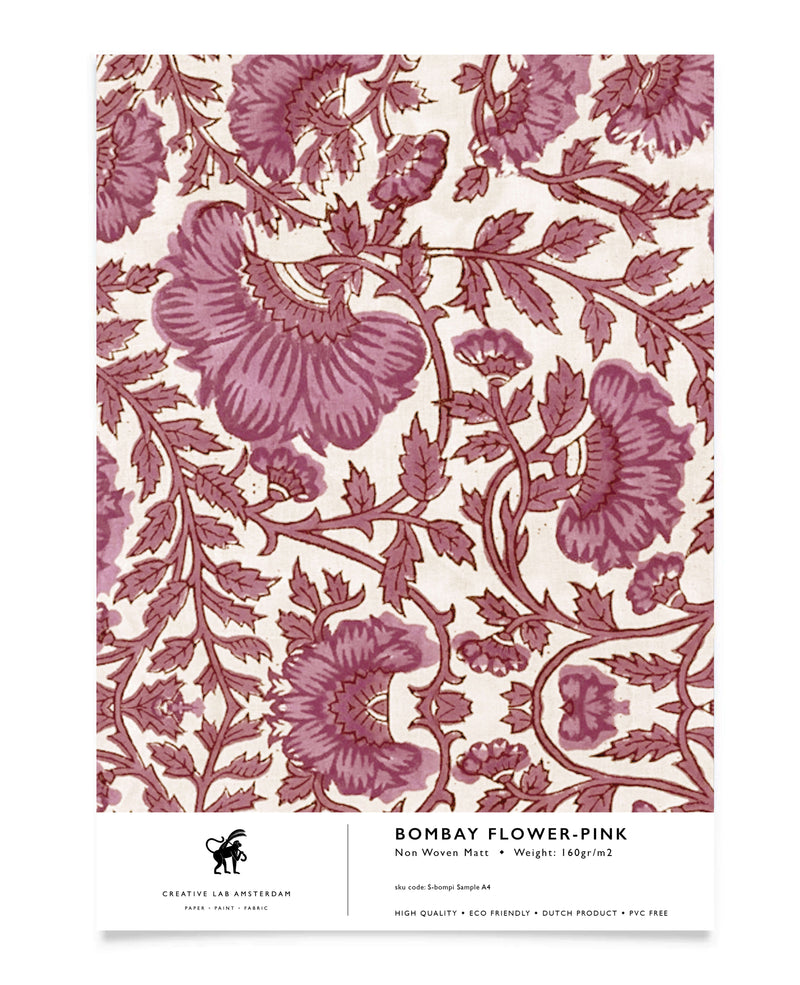 Bombay Flower Pink Wallpaper Sample