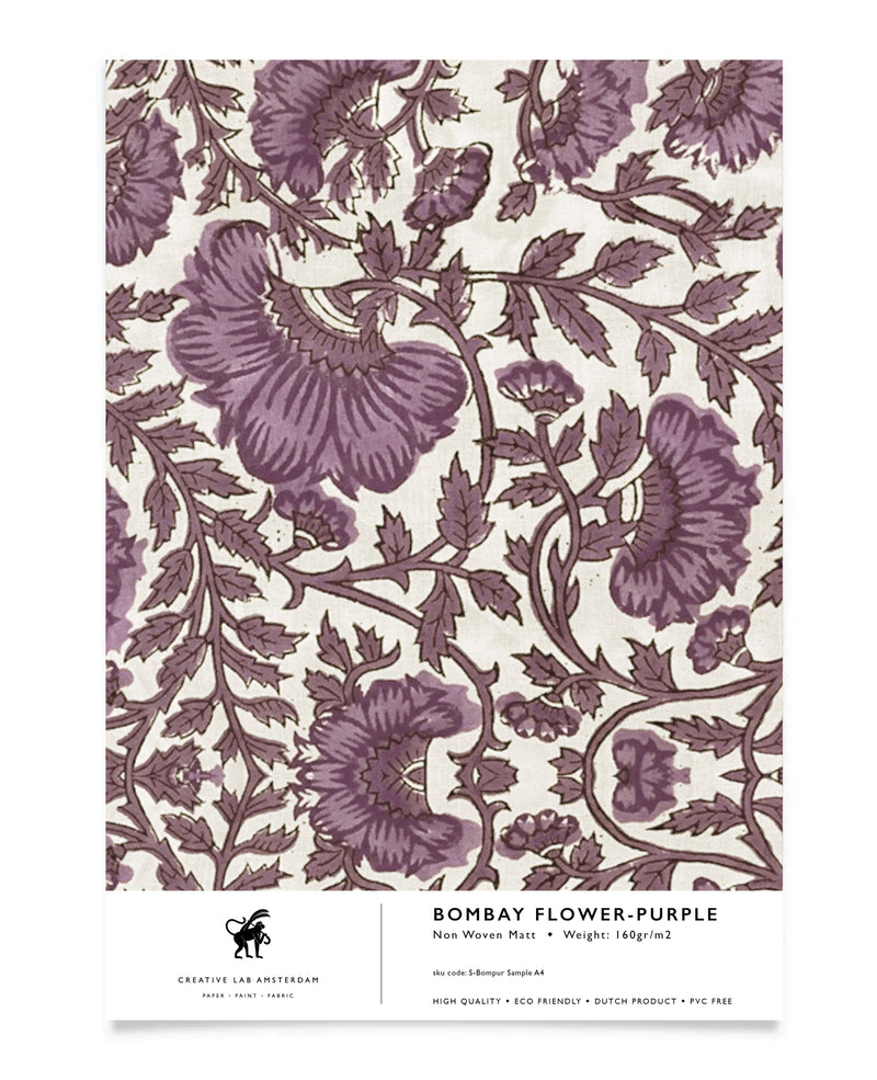 Bombay Flower Purple Wallpaper Sample