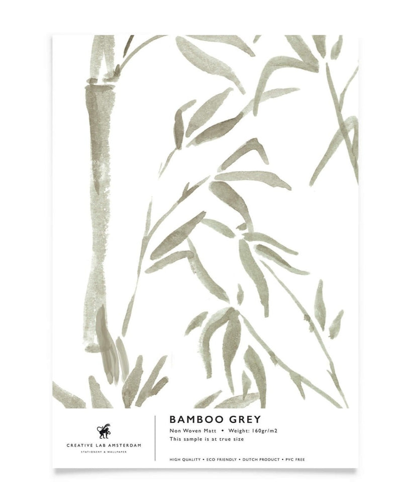 Creative Lab Amsterdam behang Bamboo Grey wallpaper sample
