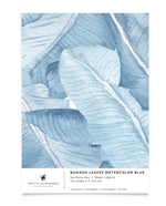 Creative Lab Amsterdam behang Banana Leaves Watercolor Blue wallpaper sample