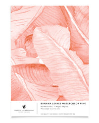 Creative Lab Amsterdam behang Banana Leaves Watercolor Pink wallpaper sample