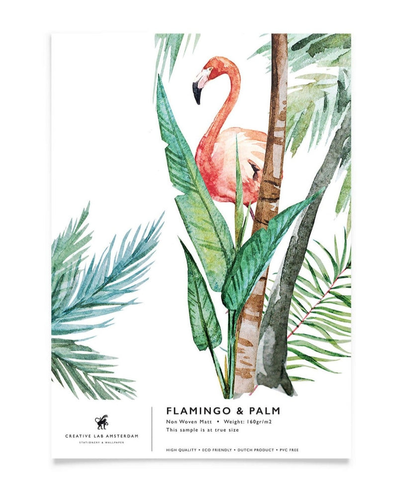 Creative Lab Amsterdam behang Flamingo Palm wallpaper sample