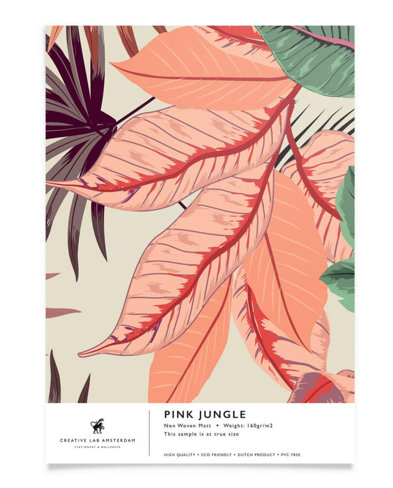 Creative Lab Amsterdam behang Pink Jungle wallpaper sample